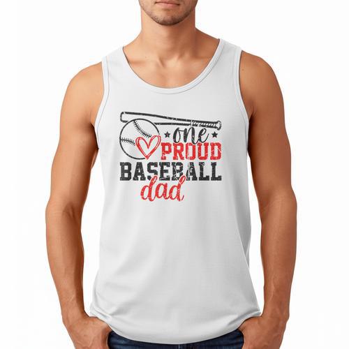 Vintage One Proud Baseball Dad Sporty Humor Men Tank Top - Sportilla
