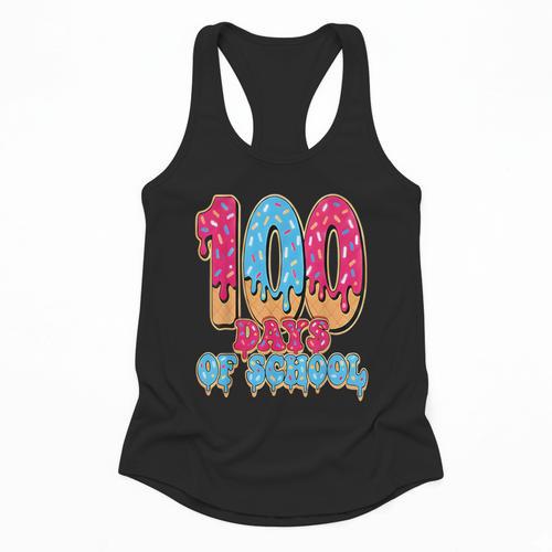 100 Days Of School Baseball Drip 100th Day Of School Flowy Tank - Sportilla