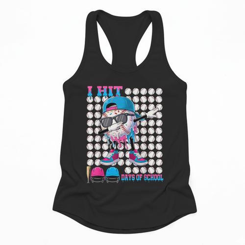100 Days Of School Baseball Drip Boys Kids 100th Day School Flowy Tank - Sportilla