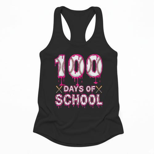 100 Days Of School Baseball Ice Cream Drip 100th Day Boys Flowy Tank - Sportilla