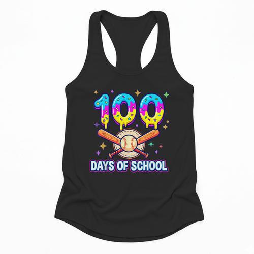 100 Days Of School Baseball Ice Cream Drip Kids Boys Teacher Flowy Tank - Sportilla