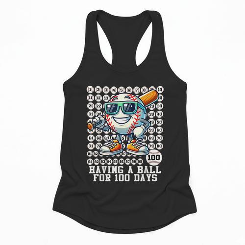 100 Days Of School Boys Baseball 100th Day Of School Kids Flowy Tank - Sportilla