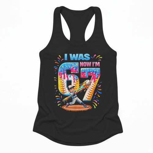 I Was 6 Now I'm 7 Baseball Birthday Boy For Teens Kids Flowy Tank - Sportilla