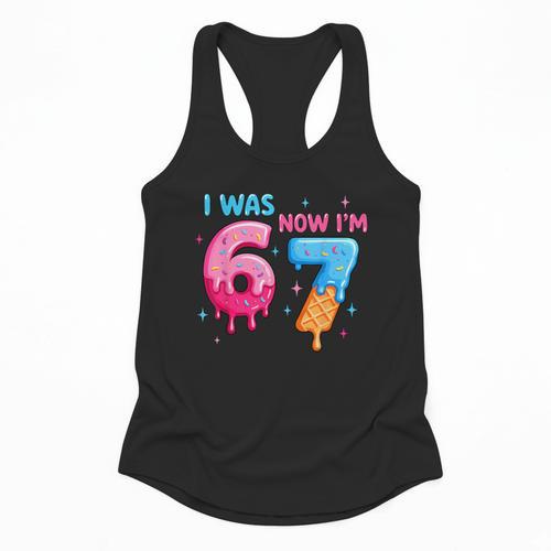 I Was 6 Now I'm 7 Meme Six Seven Baseball 7th Birthday Flowy Tank - Sportilla