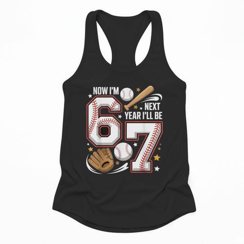 6 Year Old Birthday 67 Trend Baseball Now I’m 6 Next Year 7 Flowy Tank - Sportilla