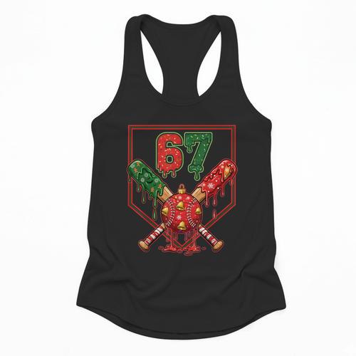 67 Baseball Drip Christmas Meme Six Seven Gen Alpha Slang Flowy Tank - Sportilla