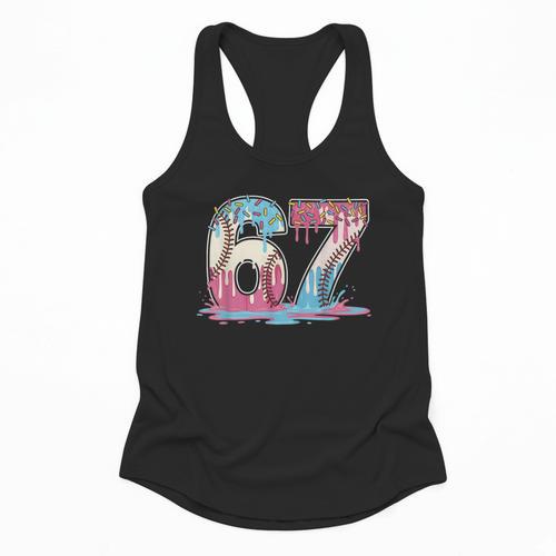67 Baseball Ice Cream Drip Meme Six Seven Gen Alpha Flowy Tank - Sportilla