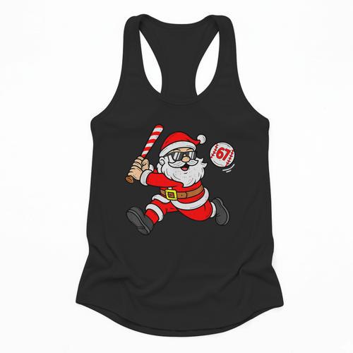 67 Baseball Santa Six Seven Meme Christmas Sport Men Boy Kid Flowy Tank - Sportilla
