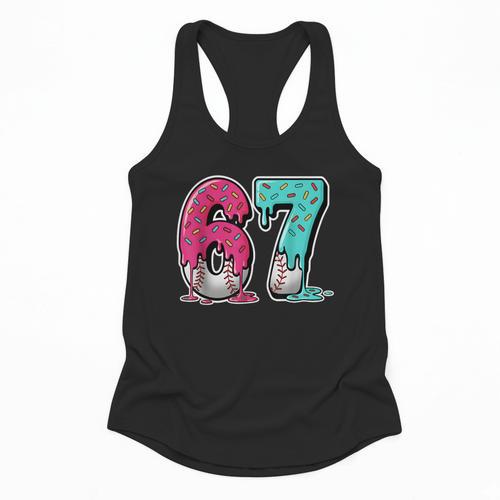 67 Ice Cream Drip Baseball Gen Alpha Slang Six Seven Meme Flowy Tank - Sportilla