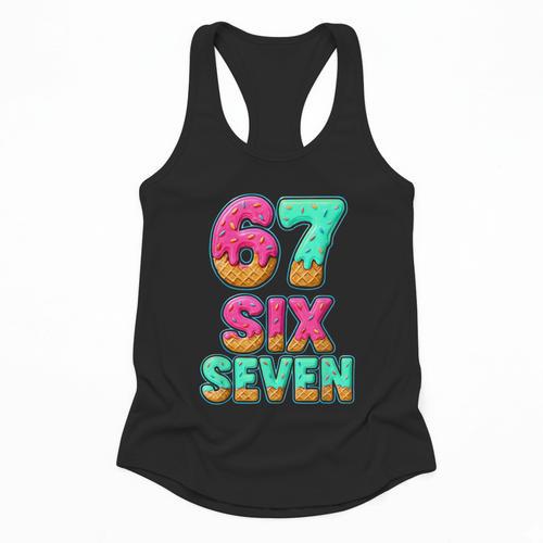 67 Ice Cream Drip Baseball Six Seven 6-7 Meme Teen Boy Flowy Tank - Sportilla