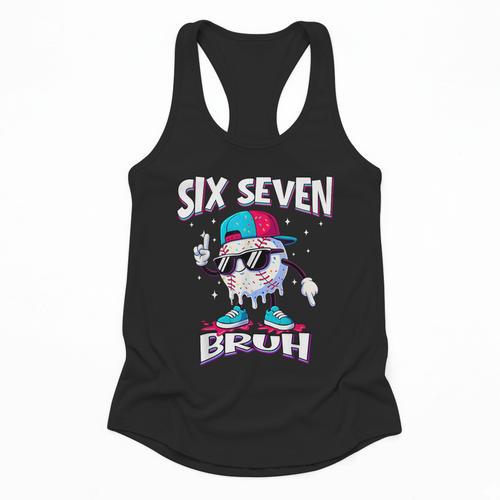 67 Meme Six Seven Baseball Ice Cream Drip Girls Boys Flowy Tank - Sportilla