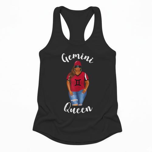 African American Baseball Mom Gemini Queen Zodiac Sign Flowy Tank - Sportilla