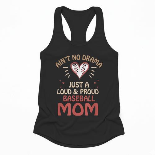 Ain’t No Drama Just a Loud & Proud Baseball Mom Flowy Tank - Sportilla