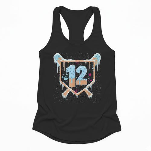 Baseball 12 Year Old Ice Cream Drip 12th Birthday Boys Flowy Tank - Sportilla
