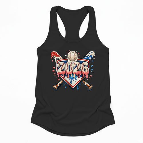 Baseball 2026 Ice Cream Drip Bats For Boys Birthday Graphic Flowy Tank - Sportilla