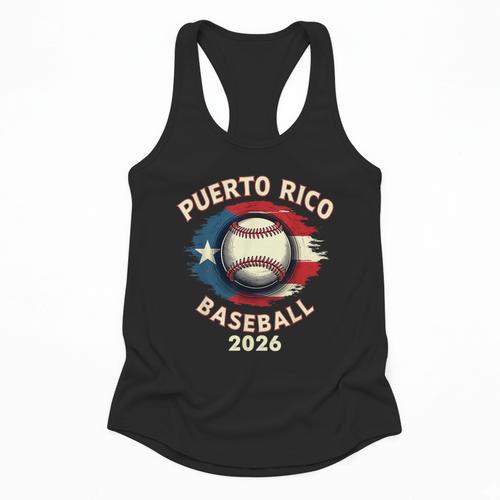 Baseball 2026 Puerto Rico Island Pride Sports Theme Flowy Tank - Sportilla