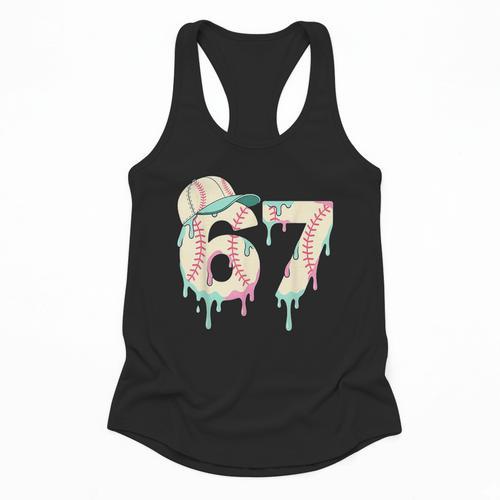 Baseball 67 Drip Six Seven Baseball Dripping Boys Kids Flowy Tank - Sportilla