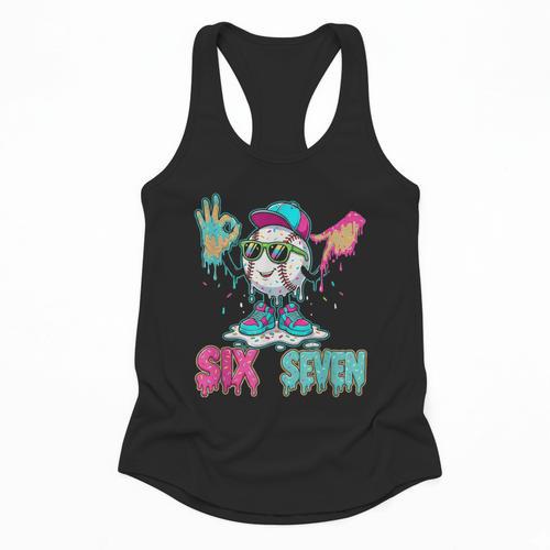 Baseball 67 Drip Six Seven Hand Signs Ice Cream Meme Flowy Tank - Sportilla