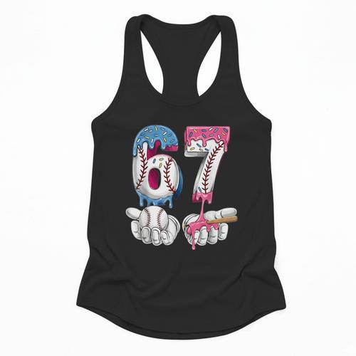 Baseball 67 Ice Cream Drip Six Seven Boys Girls Meme Flowy Tank - Sportilla