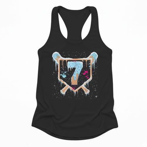 Baseball 7 Year Old Ice Cream Drip 7th Birthday Boy Number 7 Flowy Tank - Sportilla