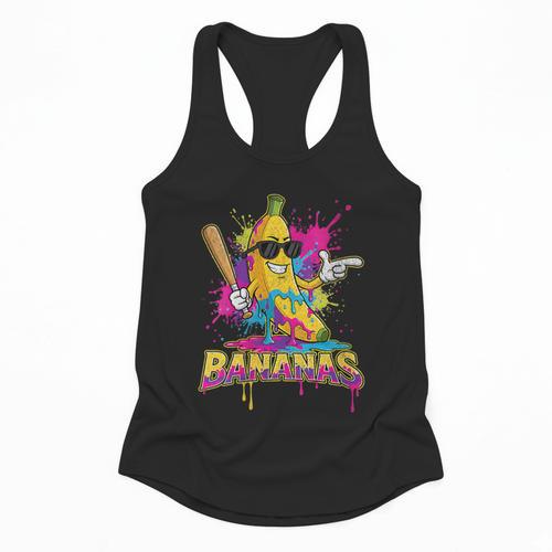 Baseball Banana Splatter Sports Kids Teens Flowy Tank - Sportilla