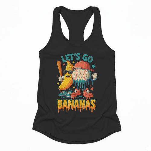 Baseball Banana Sports Drip Art For Kids Flowy Tank - Sportilla