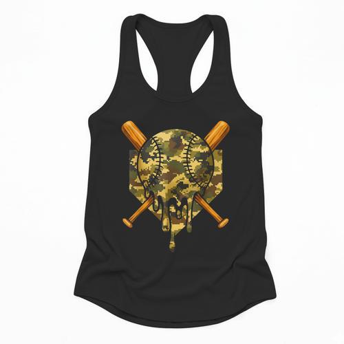 Baseball Camo Boys Ice Cream Youth Baseball Flowy Tank - Sportilla