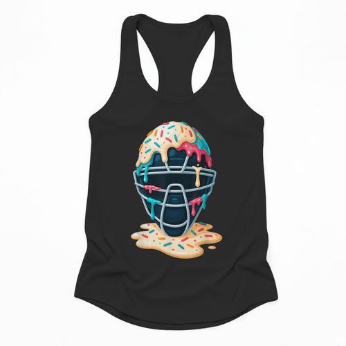 Baseball Catcher Mask Ice Cream Dripping Baseball Boy Youth Flowy Tank - Sportilla