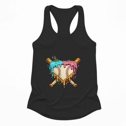 Baseball Drip For Boys Ice Cream Dripping Baseball Sport Flowy Tank - Sportilla
