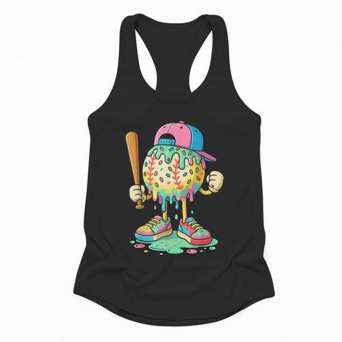 Baseball Drip For Boys Ice Cream Drip Baseball Sport Flowy Tank - Sportilla
