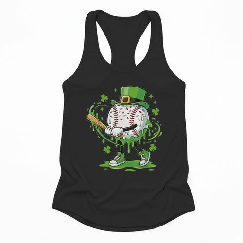 Baseball Drip For Boys Ice Cream Drip Youth St Patricks Day Flowy Tank - Sportilla