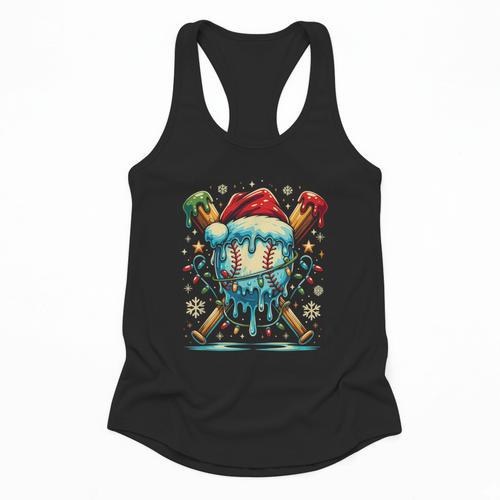 Baseball Drip Boys Youth Santa Christmas Baseball Flowy Tank - Sportilla