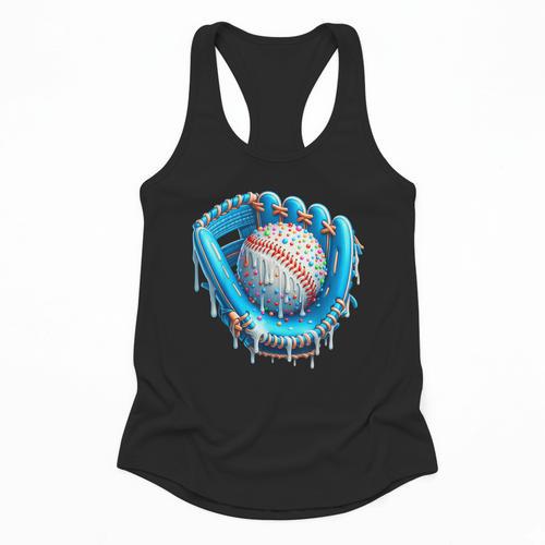 Baseball Drip Ice Cream Glove With Sprinkles Ball Boys Youth Flowy Tank - Sportilla