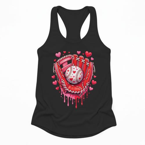 Baseball Drip Ice Cream Sprinkles Valentines Day Baseball Flowy Tank - Sportilla