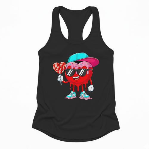 Baseball Drip Ice Cream Valentines Day Baseball Sport Boys Flowy Tank - Sportilla