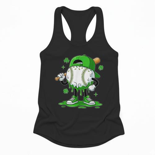 Baseball Drip Icecream Apparel Youth Boy St Patrick's Day Flowy Tank - Sportilla