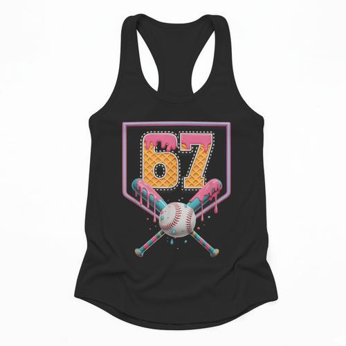 Baseball Drip Number 67 Fun Six Seven 6 7 Meme Flowy Tank - Sportilla