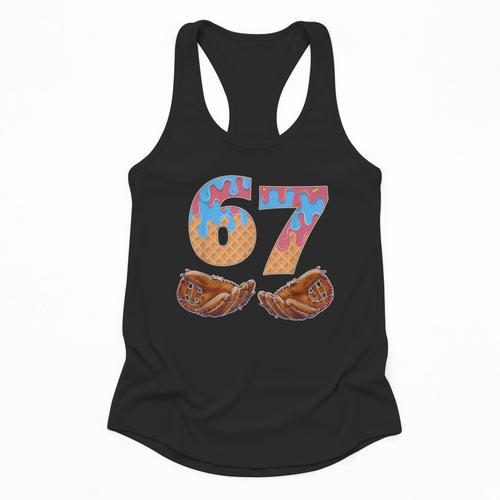 Baseball Drip Number 67 Player Six Seven Meme Flowy Tank - Sportilla