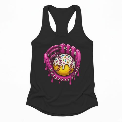 Baseball Drip Pink Glove Respect The Drip Youth Boys Girls Flowy Tank - Sportilla
