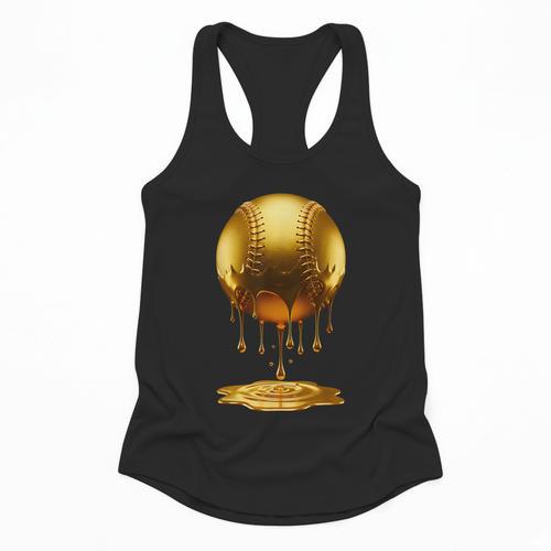 Baseball Dripping Drip Gold Sport Player Coach Baller Flowy Tank - Sportilla
