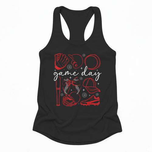 Baseball Game Day Coquette Game Day Baseball Flowy Tank - Sportilla