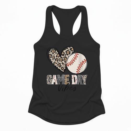 Baseball Game Day Vibes Baseball Mom Mama Leopard Cute Flowy Tank - Sportilla