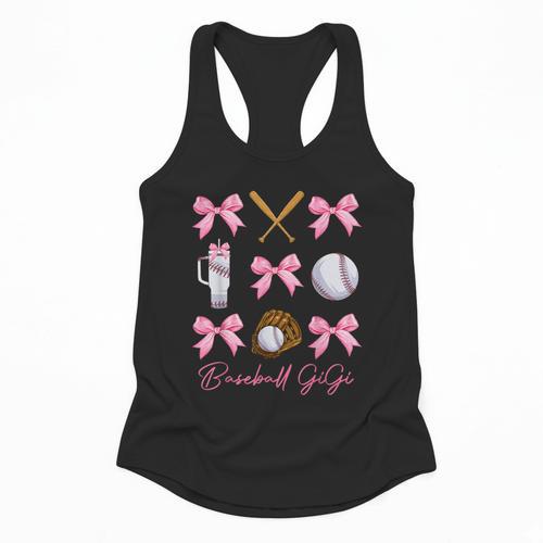 Baseball Gigi Era Bows Baseball Mom Women Flowy Tank - Sportilla