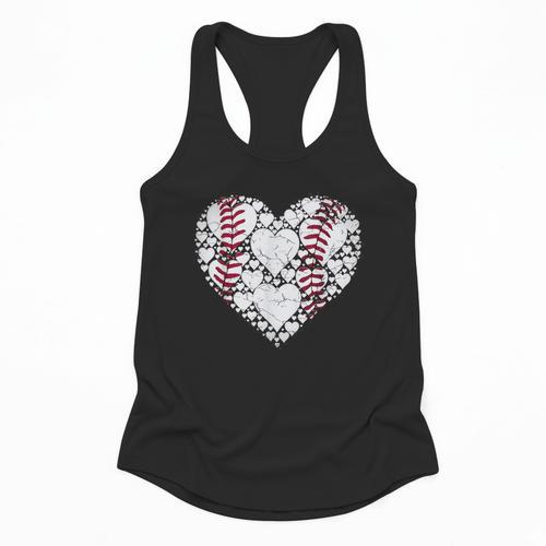 Baseball Heart Love Game Sports Fan Game Day Flowy Tank - Sportilla