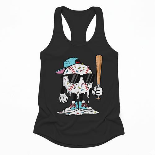 Baseball Ice Cream Drip Sports Boys Kids Youth Men Flowy Tank - Sportilla