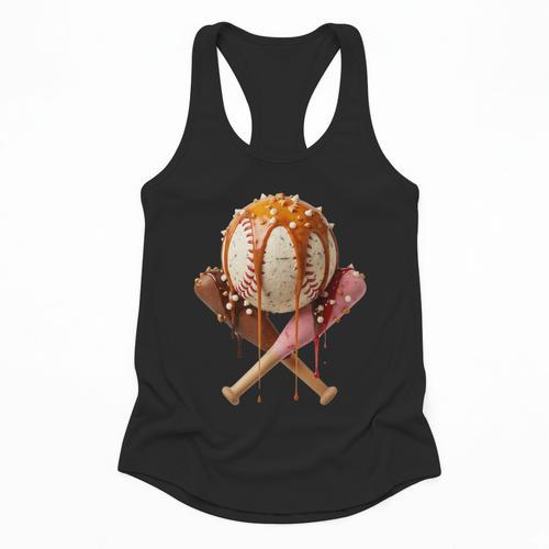 Baseball Ice Cream Drip Style Melting Ice Cream Youth Teen Flowy Tank - Sportilla