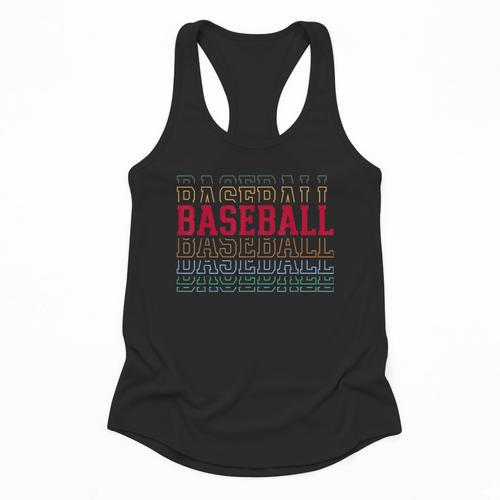 Baseball Layered Text Team Player Coach Youth Flowy Tank - Sportilla