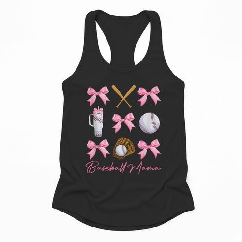 Baseball Mama Era Bows Baseball Mom Women Flowy Tank - Sportilla