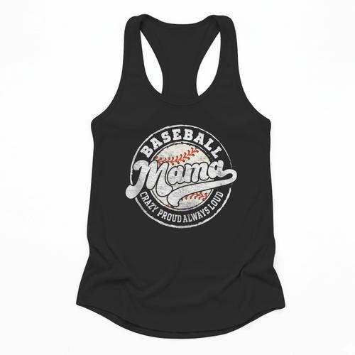 Baseball Mama Baseball Mom Matching Family Crazy Proud Flowy Tank - Sportilla
