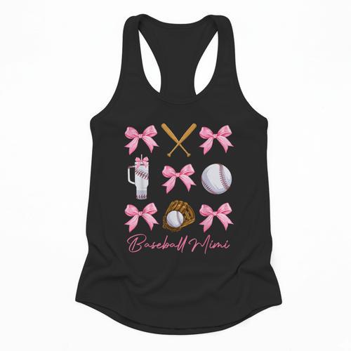 Baseball Mimi Era Bows Baseball Mom Women Flowy Tank - Sportilla